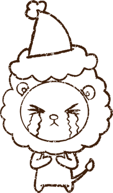 Bir insan tarafından çizilmiş Noel Aslanı Kömürü