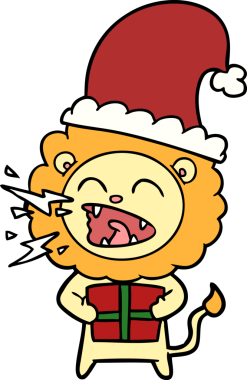 Bir insan tarafından çizilmiş, kükreyen bir aslan.