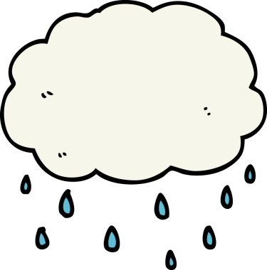 bir insan tarafından çizilmiş yağmur bulutu