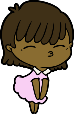 Bir insan tarafından çizilmiş karikatür kadın.