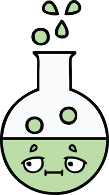 Bir insan tarafından çizilmiş bir test tüpü karikatürü.