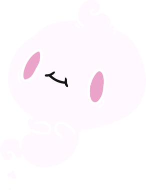 Bir insan tarafından çizilmiş sevimli bir kawai hayaletinin karikatür çizimi