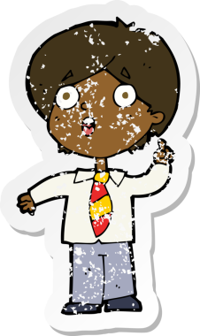 Bir karikatür öğrencisinin sıkıntılı retro yapıştırması bir insan tarafından çizilen soruyu cevaplıyor.