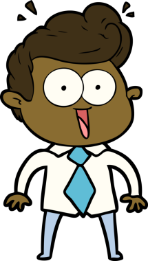 Bir insan tarafından çizilmiş çizgi film bakışlı adam.