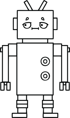 Bir insan tarafından çizilmiş robot çizimi