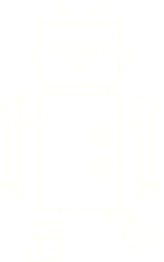 Bir insan tarafından çizilen robot tebeşiri.