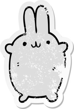 Bir insan tarafından çizilmiş karikatür tavşanı.