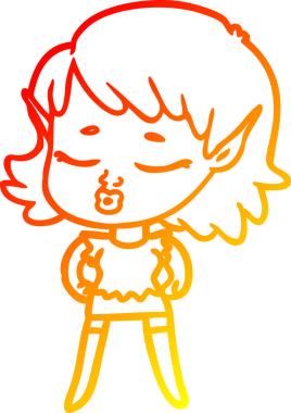 Bir insan tarafından çizilmiş güzel bir elf kızı çizimi.