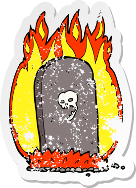 Bir insan tarafından çizilmiş ürkütücü bir karikatürün gerilimli çıkartması.