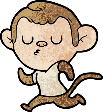 Bir insan tarafından çizilmiş çizgi maymun.