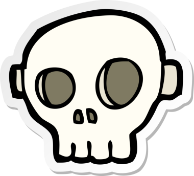 Bir insan tarafından çizilmiş ürkütücü kafatası maskesi.