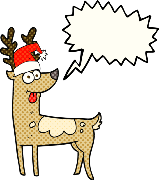 El yazısıyla çizilmiş çizgi roman konuşma balonu, çılgın ren geyiği bir insan tarafından çizilmiş.