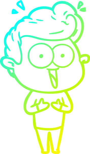 Bir insan tarafından çizilmiş soğuk çizgi çizgi film karakteri.