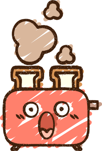 Bir insan tarafından çizilen tost makinesi tebeşiri