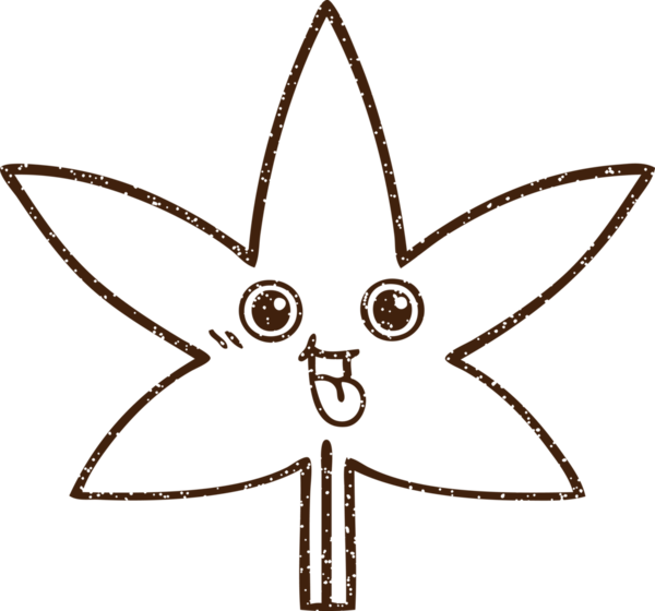 Bir insan tarafından çizilmiş Kenevir Yaprağı Kömür Çizimi