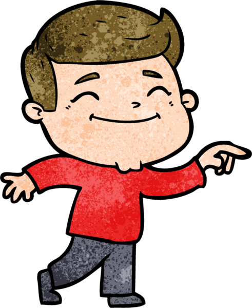 Bir insan tarafından çizilmiş mutlu çizgi film adamı.