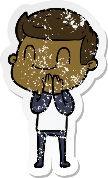 Bir insan tarafından çizilmiş, karikatür dostu bir adamın sıkıntılı çıkartması.