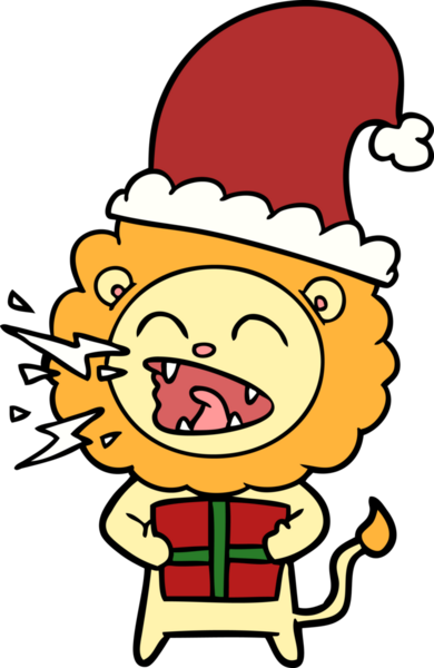 Bir insan tarafından çizilmiş, kükreyen bir aslan.