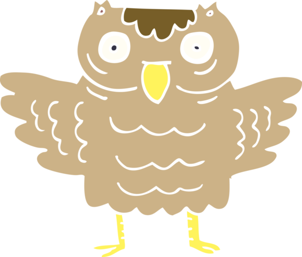 Bir insan tarafından çizilmiş komik baykuş.