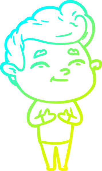 Bir insan tarafından çizilmiş mutlu bir çizgi film karakteri çizimi.