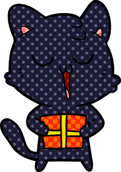 Bir insan tarafından çizilmiş bir çizgi film kedisi.