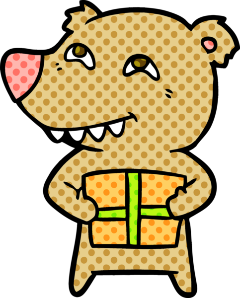 Bir insan tarafından çizilmiş karikatür ayısı.