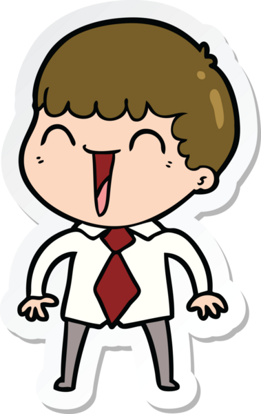 Bir insan tarafından çizilmiş mutlu bir adamın çıkartması.