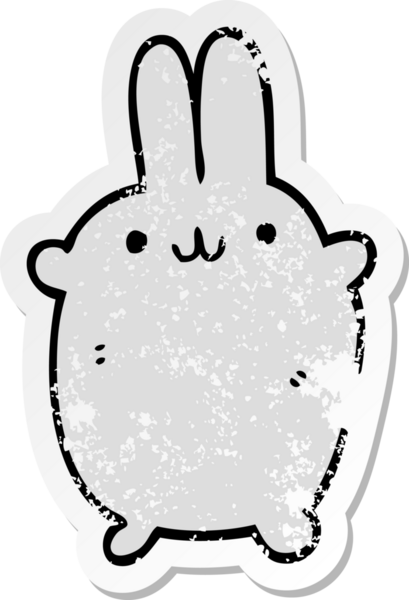 Bir insan tarafından çizilmiş karikatür tavşanı.