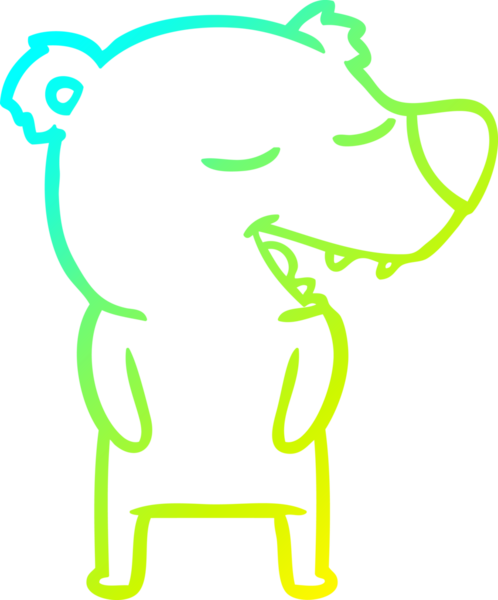 Bir insan tarafından çizilen çizgi film ayısının soğuk gradyan çizgisi.