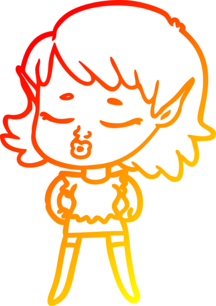 Bir insan tarafından çizilmiş güzel bir elf kızı çizimi.