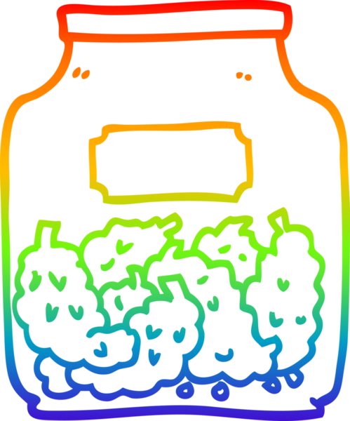 Bir insan tarafından çizilmiş bir karikatür kenevir dispanserinin gökkuşağı gradyanı çizimi
