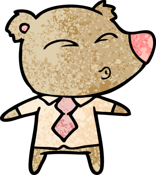 Bir insan tarafından çizilmiş bir çizgi film ıslık çalan ayı patronu.