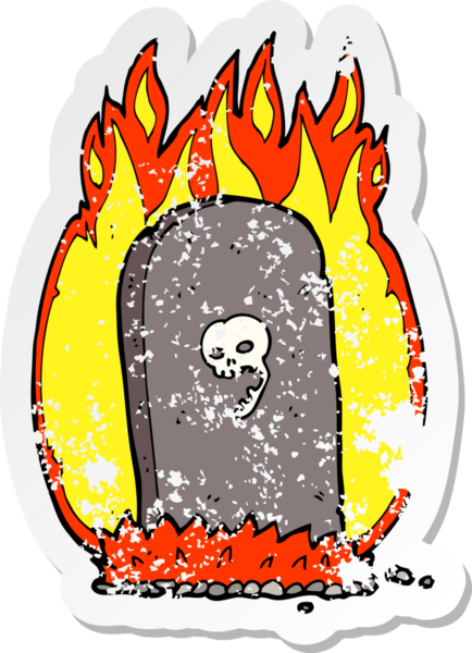 Bir insan tarafından çizilmiş ürkütücü bir karikatürün gerilimli çıkartması.