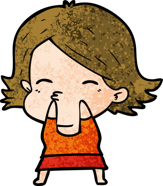 Bir insan tarafından çizilmiş karikatür kadın.