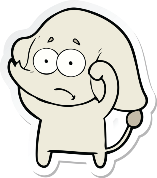 Bir insan tarafından çizilmiş belirsiz bir filin çıkartması.