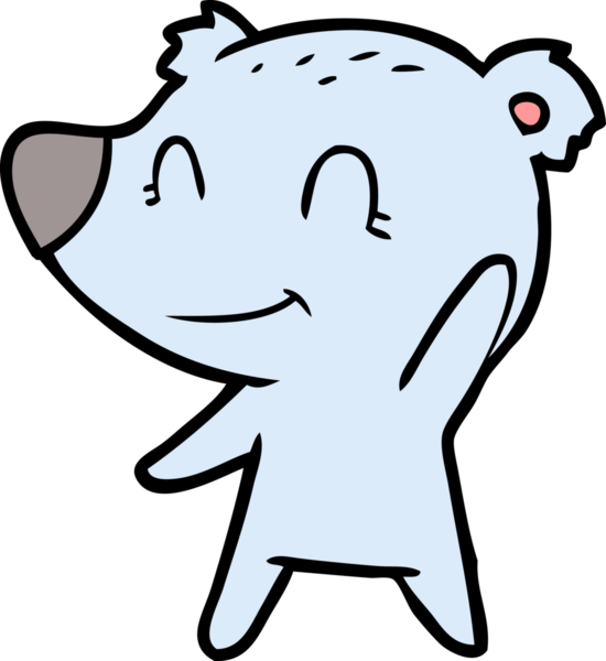 Bir insan tarafından çizilmiş dost canlısı ayı çizgi filmi.