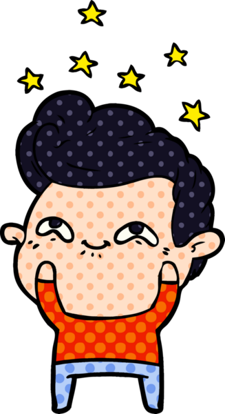 Bir insan tarafından çizilmiş heyecanlı bir çizgi film.