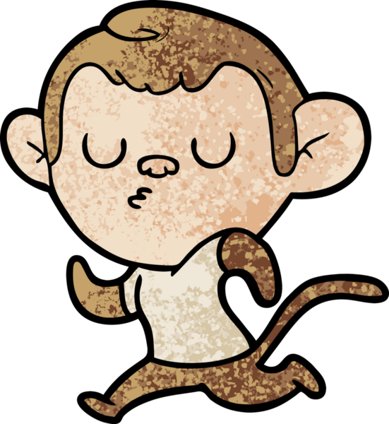 Bir insan tarafından çizilmiş çizgi maymun.