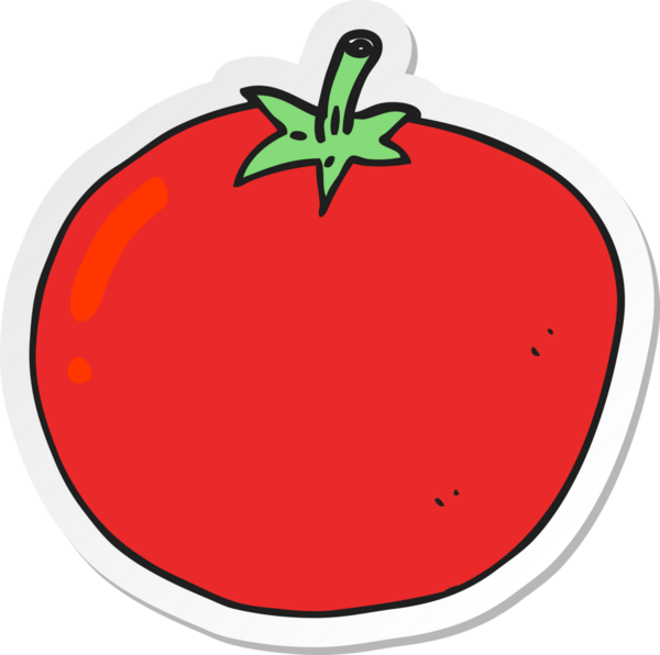 Bir insan tarafından çizilmiş bir domates etiketi.