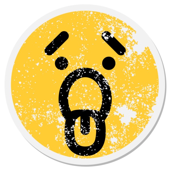 Bir insan tarafından çizilmiş bitkin ve soluk soluğa bir yüz.