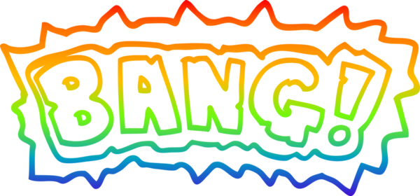 gökkuşağı gradyan çizgi çizimi bir insan tarafından çizilmiş bir kelime bang