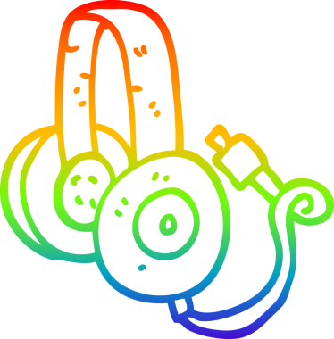 gökkuşağı gradyan çizgi çizimi Bir insan tarafından çizilmiş bir çizgi kulaklık