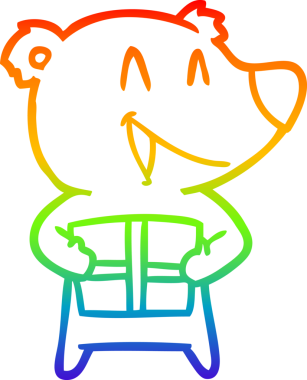 gökkuşağı gradyan çizgi çizimi bir insan tarafından çizilmiş bir cartppm ayısı