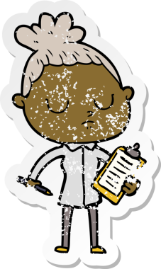 Bir insan tarafından çizilmiş sakin bir karikatür çıkartması.