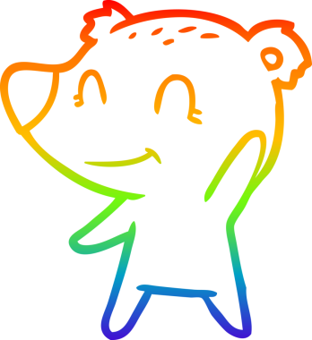 gökkuşağı gradyan çizgisi bir insan tarafından çizilmiş dost bir ayı çizgi