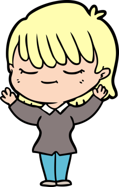 Bir insan tarafından çizilmiş karikatür kadın.