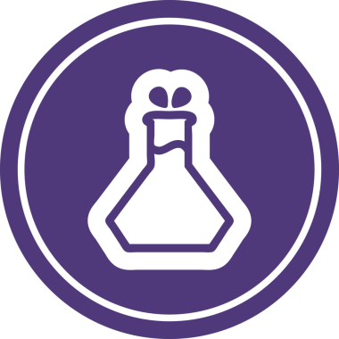 Bir insan tarafından çizilmiş dairesel bilim deneyleri simgesi