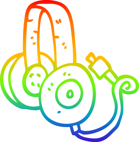 gökkuşağı gradyan çizgi çizimi Bir insan tarafından çizilmiş bir çizgi kulaklık