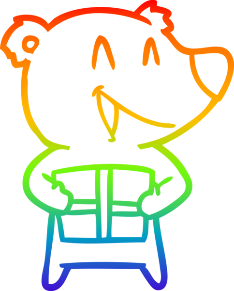 gökkuşağı gradyan çizgi çizimi bir insan tarafından çizilmiş bir cartppm ayısı