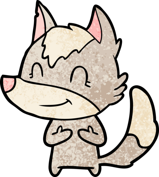 Bir insan tarafından çizilmiş dost canlısı bir kurt.